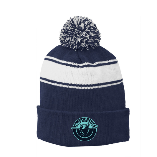 Sport-Tek® Stripe Pom Pom Beanie