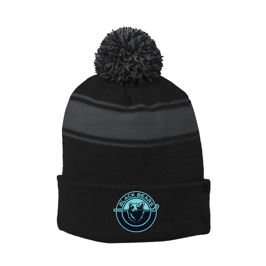 Sport-Tek® Stripe Pom Pom Beanie